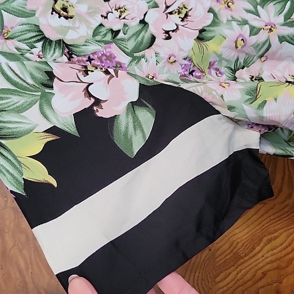 DOWNEAST Border Print DRESS Striped Floral sz XL NWT $42.99 - Picture 3 of 9